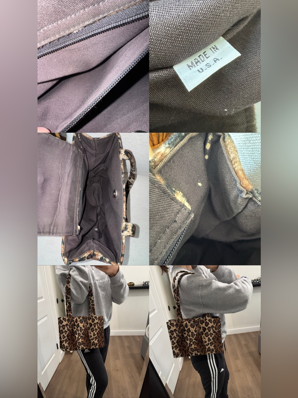 Kate Spade New York Vintage Animal Leopard Print Faux Fur Brown Black Y2K Tote - Picture 17 of 17